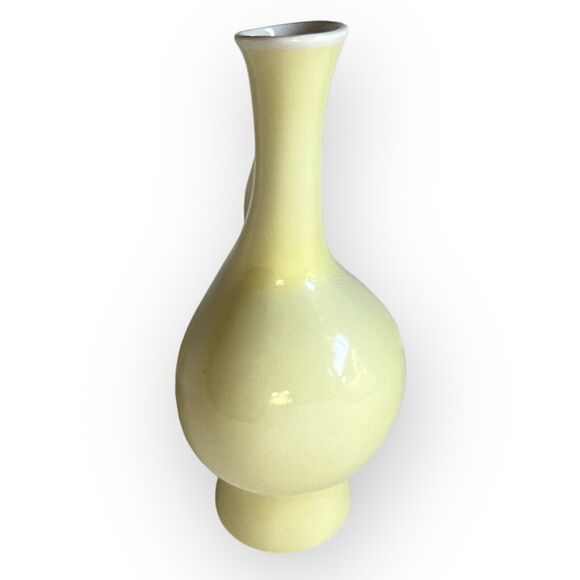 Fritz Heidenreich 1950s for Rosenthal Pregnant Louise Vase 7" Pale Yellow, White - Picture 5 of 16